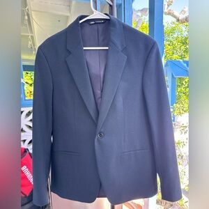 Zara Navy Single-Button Blazer - Classic Tailored Sport Coat